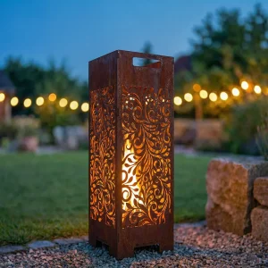 Feuersäule 80cm Blumen Ornamente Motiv